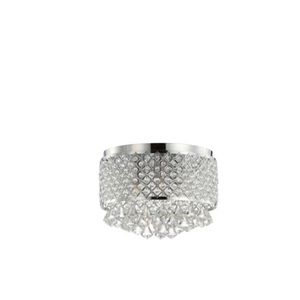 JONATHAN Y JYL6145A Evelyn 14.7" 3-Light Crystal Drops/Metal LED Flush Mount